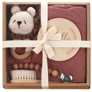NEW GIFTEN MARKET welcome baby gift set in maroon